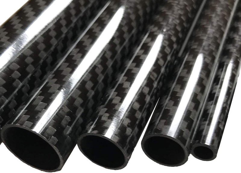 KARBXON CARBON FIBER TUBE - Black - 14mm X 12mm X 1000mm - Hollow carbon fiber rods - Glossy carbon tubes - Pure carbon fibre tubes - Lightweight High Strength Carbon Fiber Shaft - Image 1